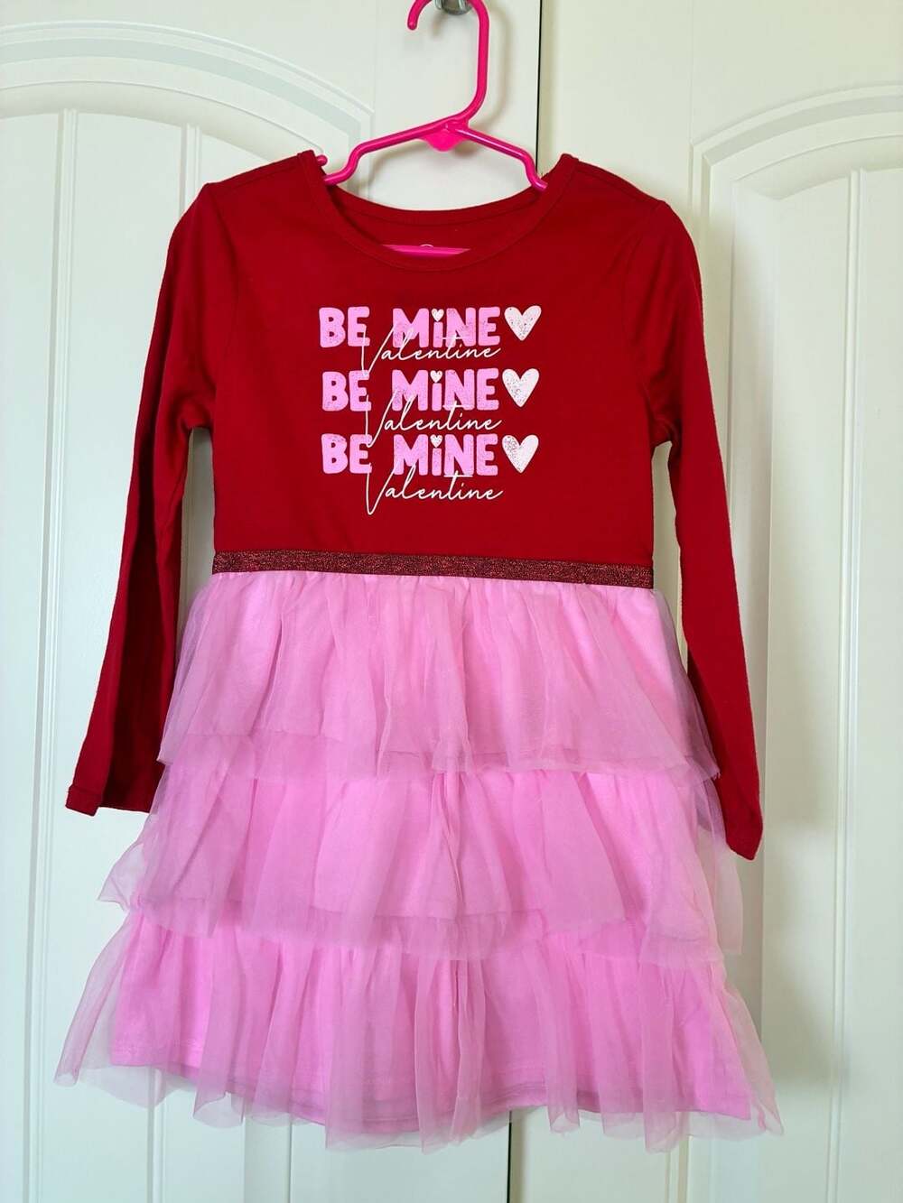 Wonder Nation Girls Be Mine Valentine Long Sleeve Tutu Dress 5T